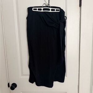 a new day Black Tie-Side Midi Skirt